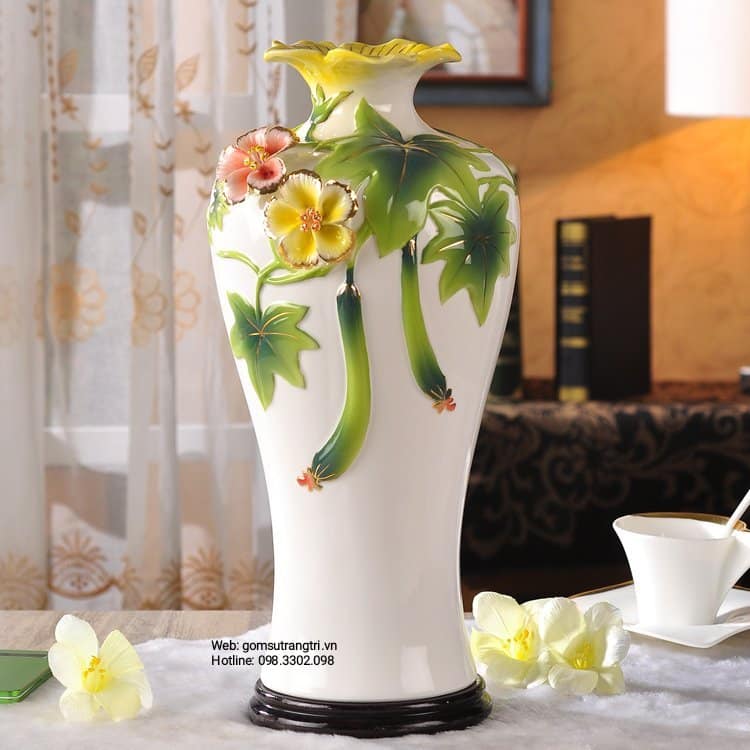 BÌNH THỦ CÔNG HOA ĐẮP NỔI